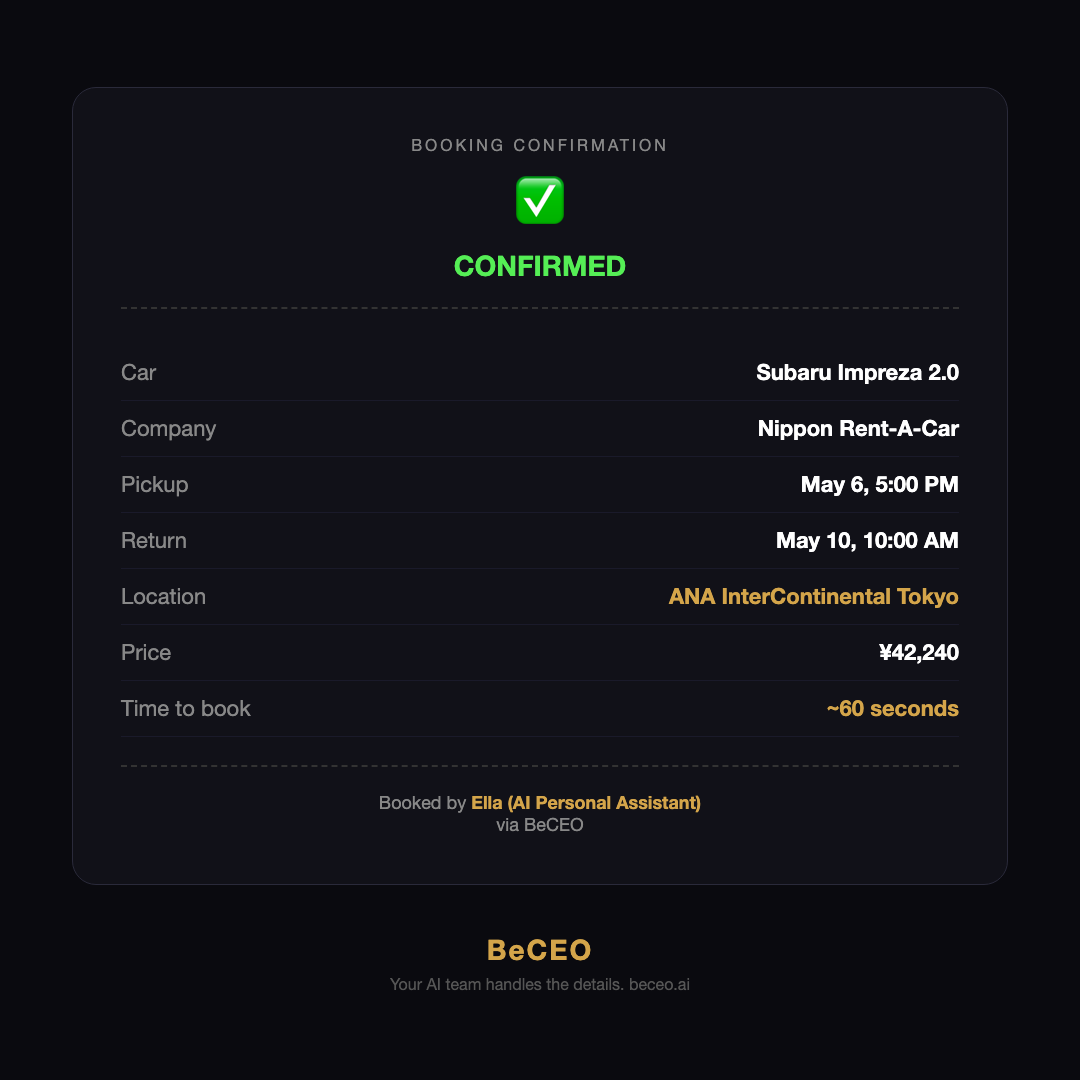Ella car booking step 4